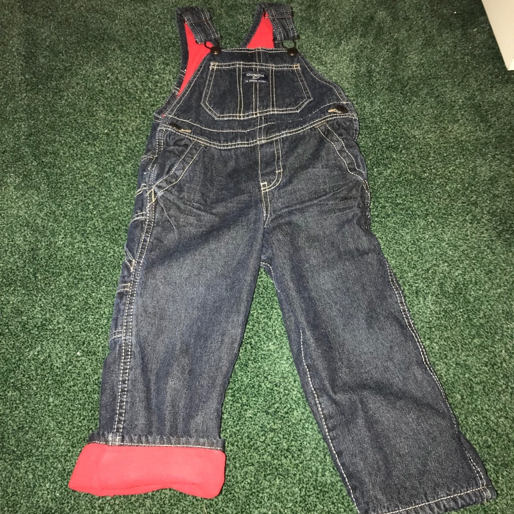 Fleece lined Oshkosh B’gosh overalls boys 2T